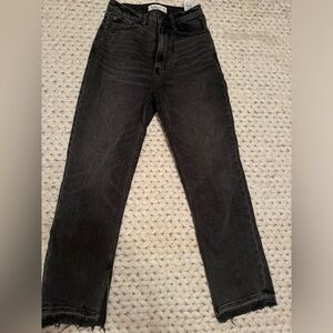 Abercrombie Curve Love Cutoff Gray Jeans